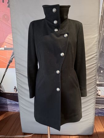 Damen Mantel, drykorn, schwarz