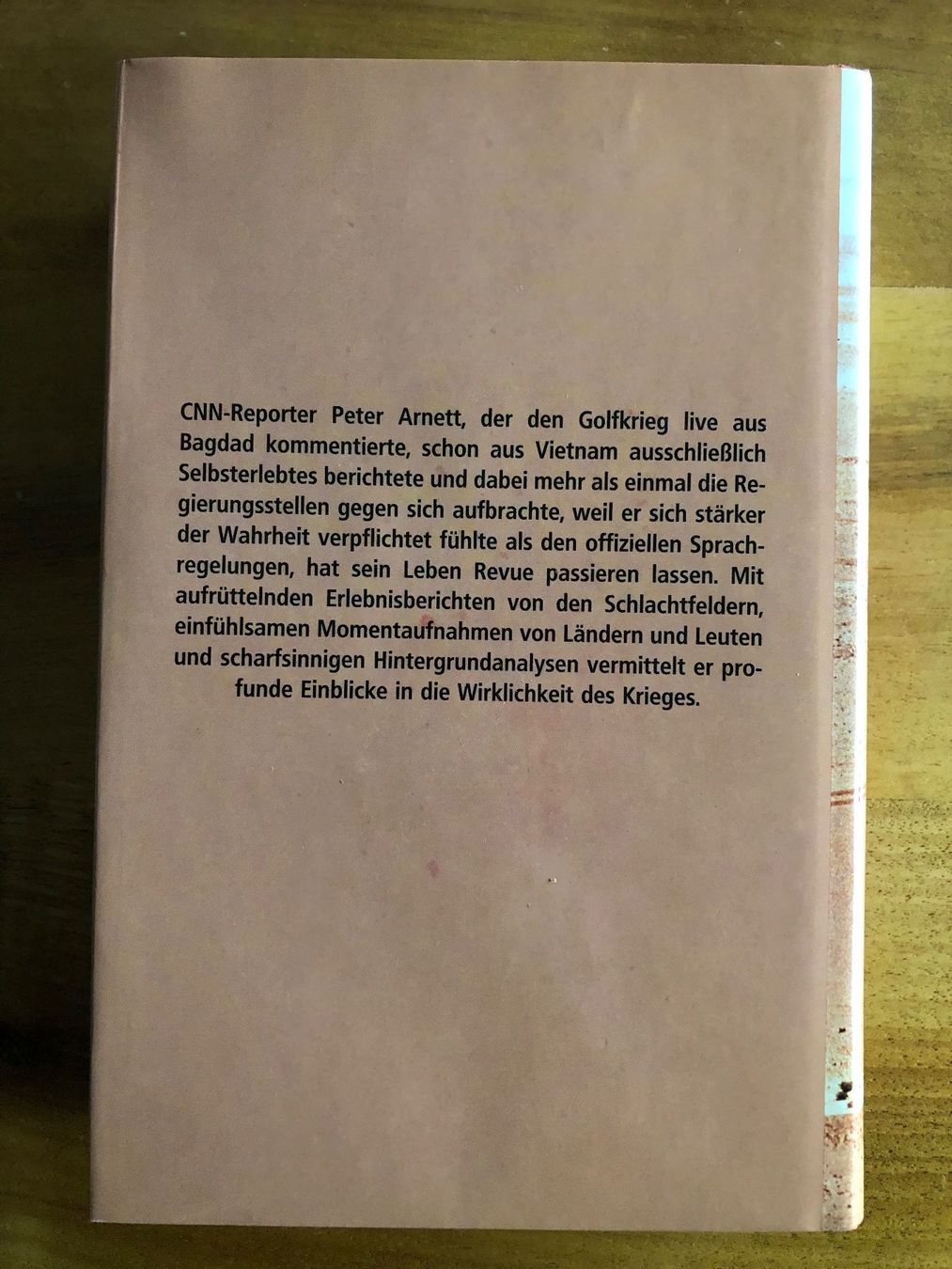 Libri: Peter Arnett "Unter Einsatz des Lebens" -Kriegsreporter CNN – Usato da Bassersdorf venduto da F-104fan 1