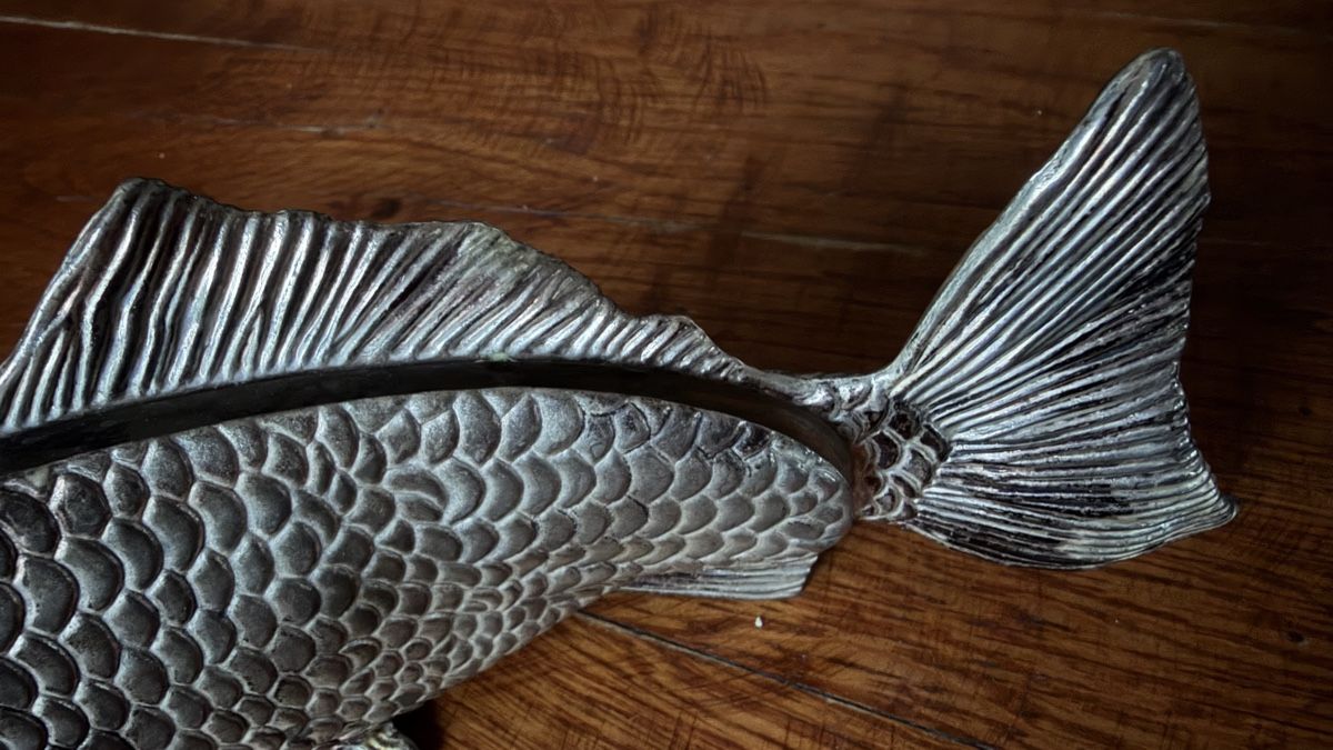 Altro in Stoviglie & Bicchieri: Fisch aus versilbertem Metall, Brief-oder Serviettenhalter – Usato da Riedholz venduto da Frettchen63 3