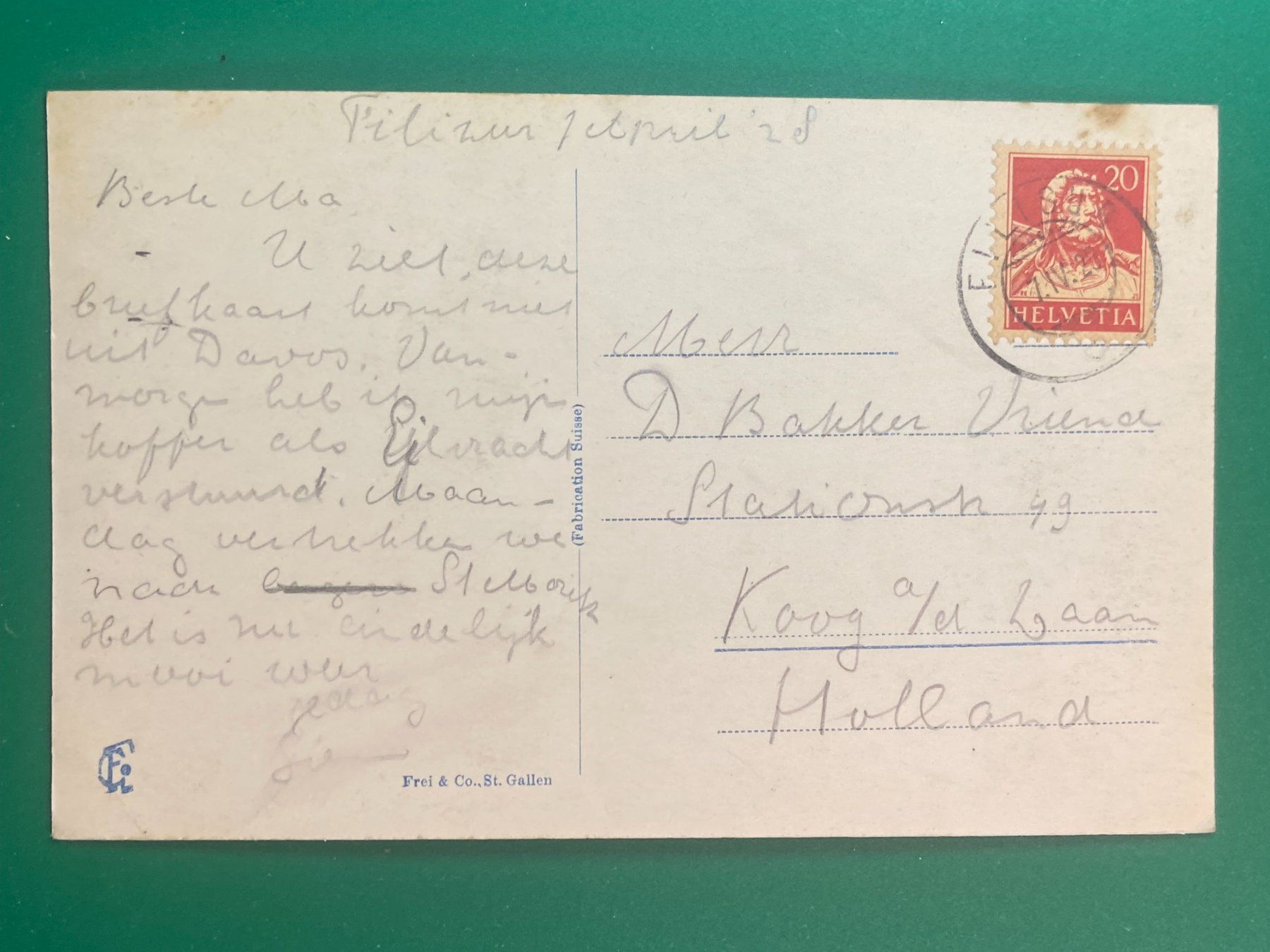 Ansichtskarten: Filisur - 1928 – Gebraucht aus Steg VS von _vinci_ 1