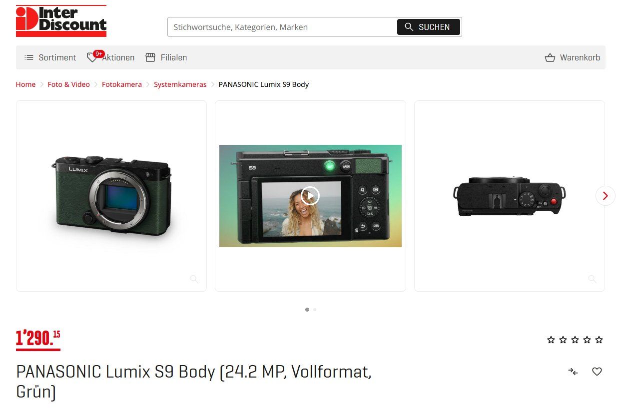 Panasonic Fotocamera: Panasonic Lumix S9, 24.2 MP, Plein Format, Vert camera – Usato da Geneve venduto da T36