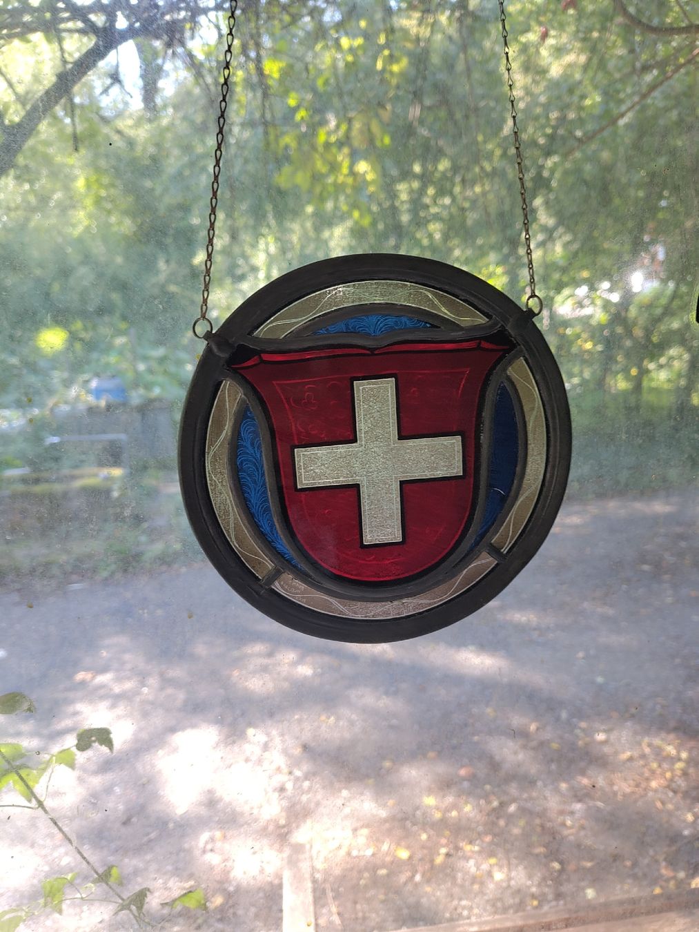 Tutte le decorazioni: Fensterbild Schweizer Wappen Glas rund – Usato da Villmergen venduto da ili_8jp6