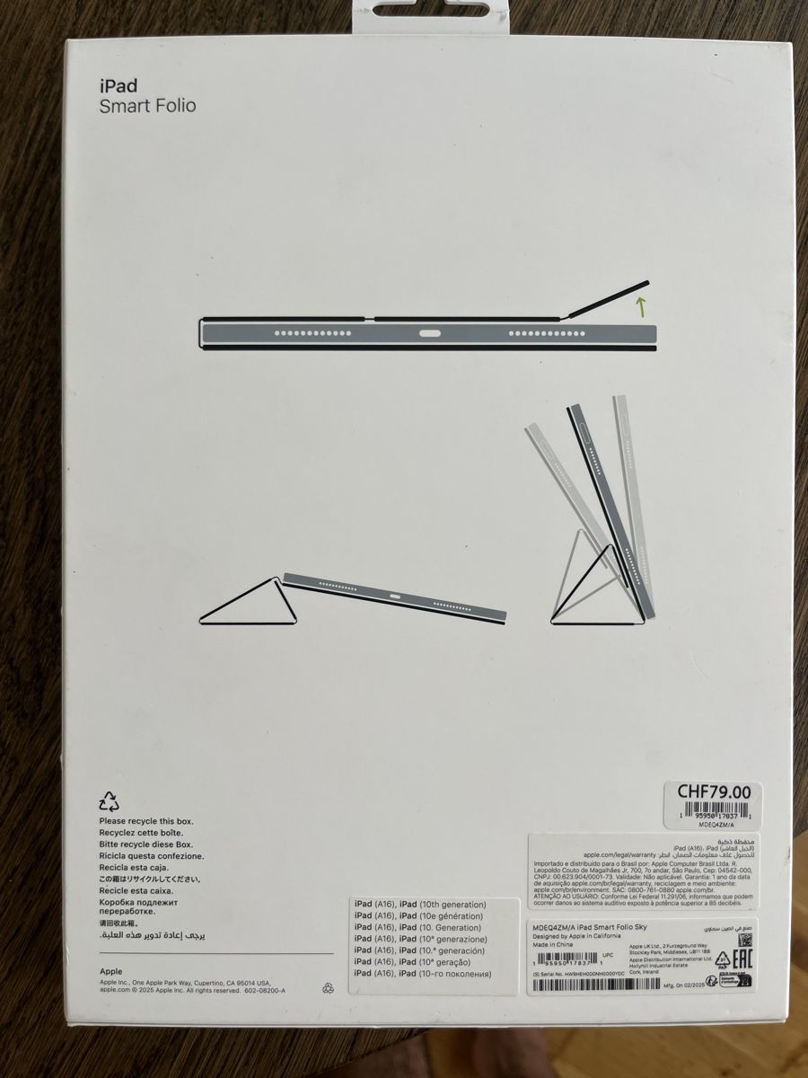 Lackretusche & Schutzfolien: Apple iPad Smart Folio 10. gen Hellblau neu – Neu und originalverpackt aus Oberglatt ZH von Okan0106
