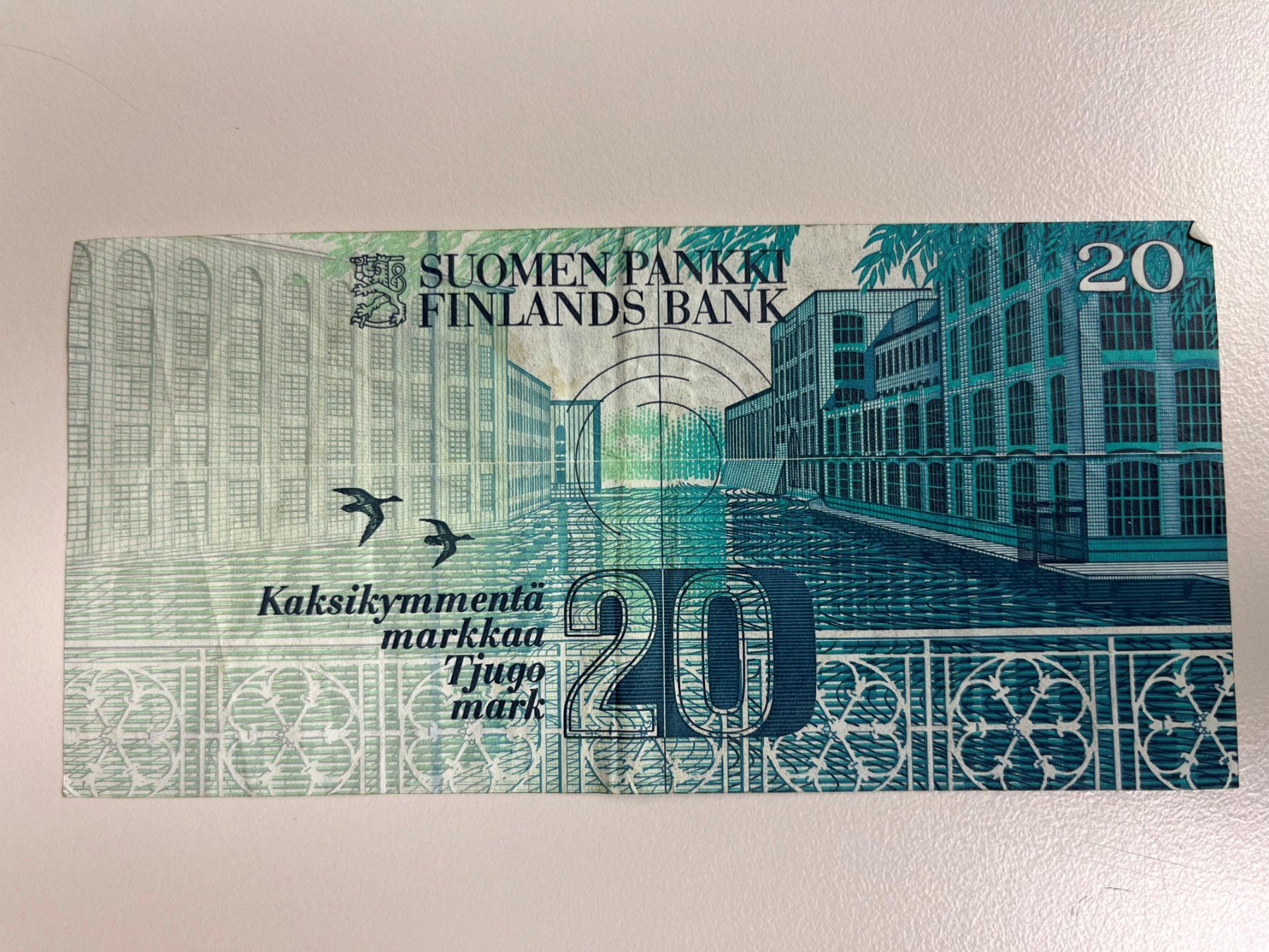 Banconote: Geldschein: 20 Finnische Mark "Väinö Linna" – Usato da St.Gallen venduto da TheArchivist 1