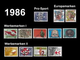 1986 schön gestempelt: Sonder-, Europa- und Werbemarken