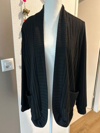 Damen Strickjacke lang schwarz Grösse L