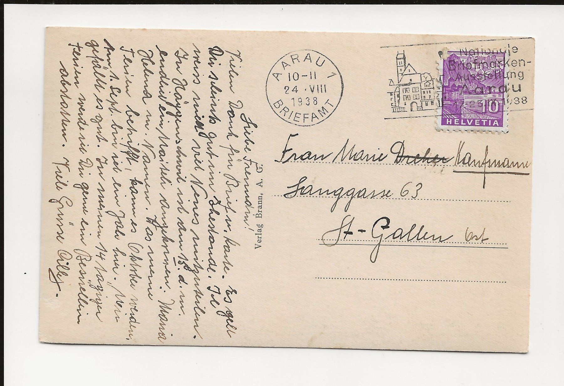Cartoline postali: AK 1938 Aarau mit der Aare – Usato da Greifensee venduto da 315WDO 1