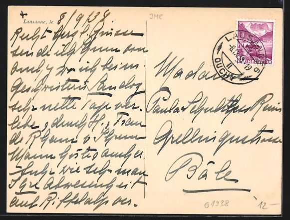 Cartes postales: AK Lausanne, Le Denanton, 1938 – D'occasion à Berlin par bartko-reher 1