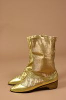 COLLECTOR PIECE - 1960s Gold Gogo Boots - Size 38 1/2