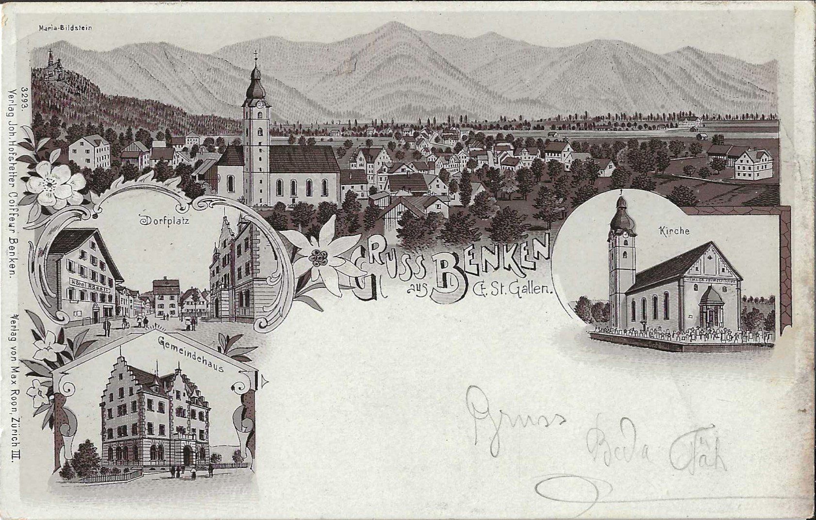 Cartoline postali: Karte Benken 1906 – Usato da Zürich venduto da Philacat11