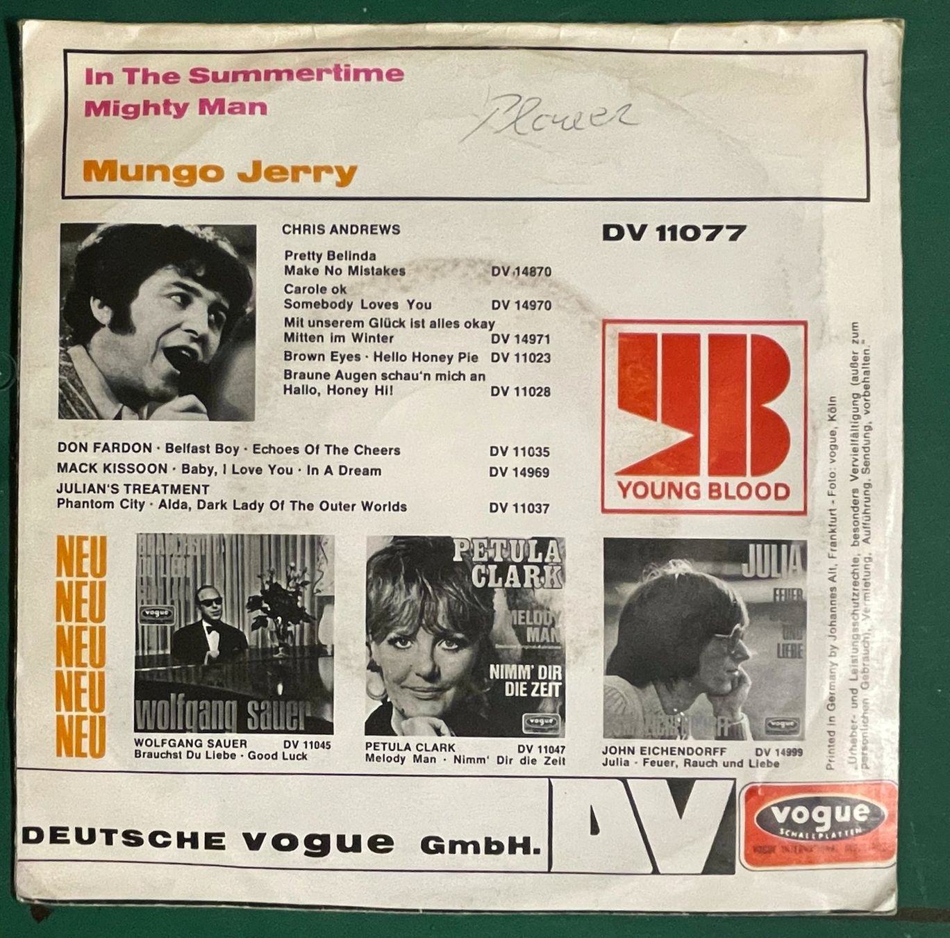 Dischi in vinile: Single: MUNGO JERRY - In The Summertime – Usato da Frenkendorf venduto da Yard-Sale-2000 1