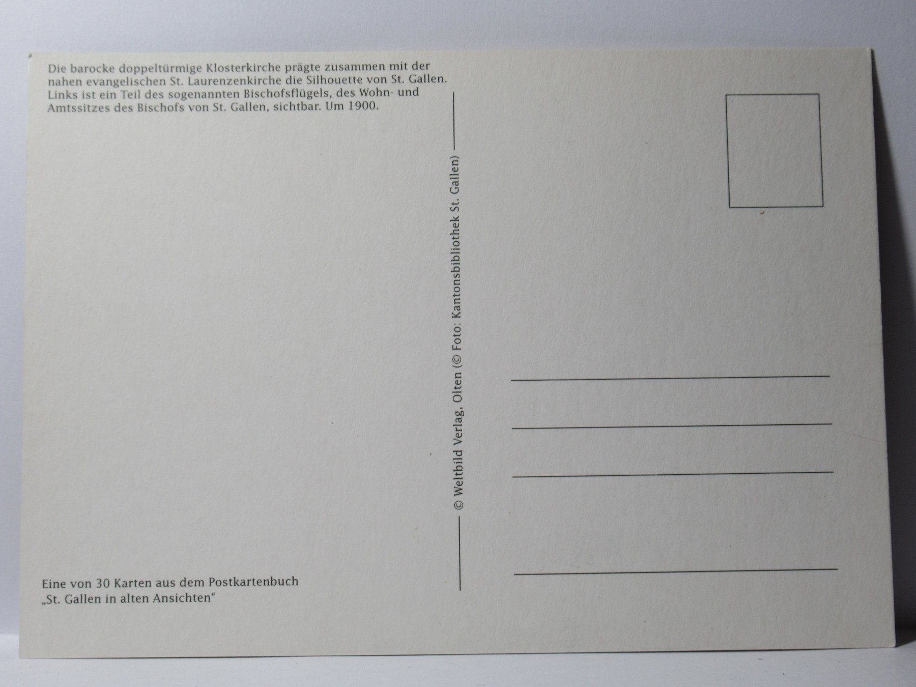 Cartes postales: St. Gallen , Klosterkirche – Neuf (Voir description) à Grenchen par Bluemchen1900 1