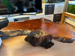 Grosser Massivholz Couchtisch / Wurzeltisch Unikat 140x90