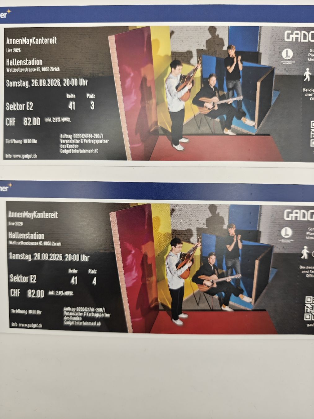 Tickets: Annenmaykantereit 2x Tickets – Neu (gemäss Beschreibung) aus Henau von na123
