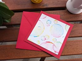 Handgemachte Geburtstagskarte, Bubbles-Karte