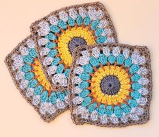 Gehäkelte Grannysquare  1.Stk Baumwolle