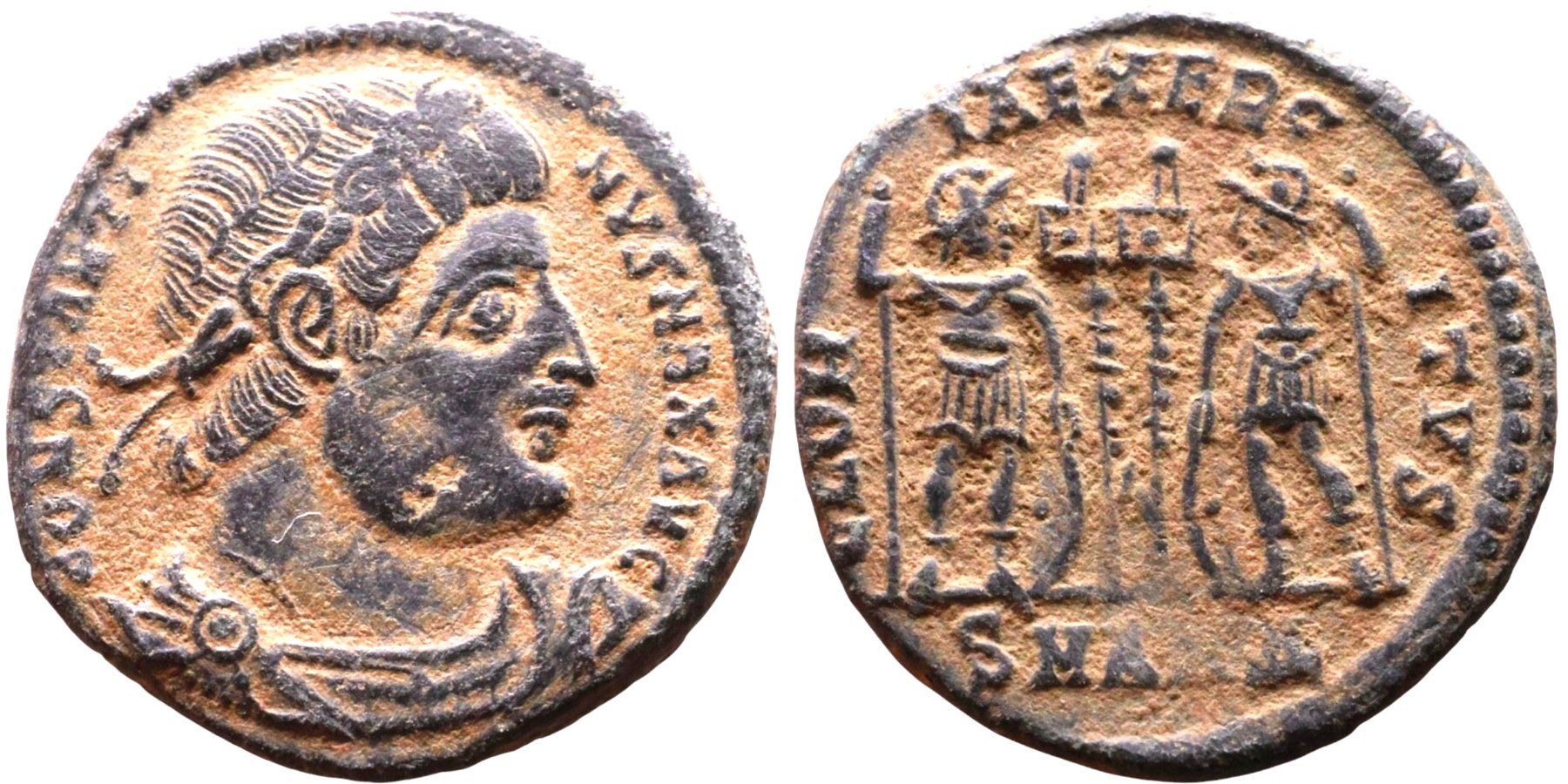 Tutti le monete: CONSTANTINE I bronze nummus (335 AD) – Usato da La Sarraz venduto da classicworldcoins
