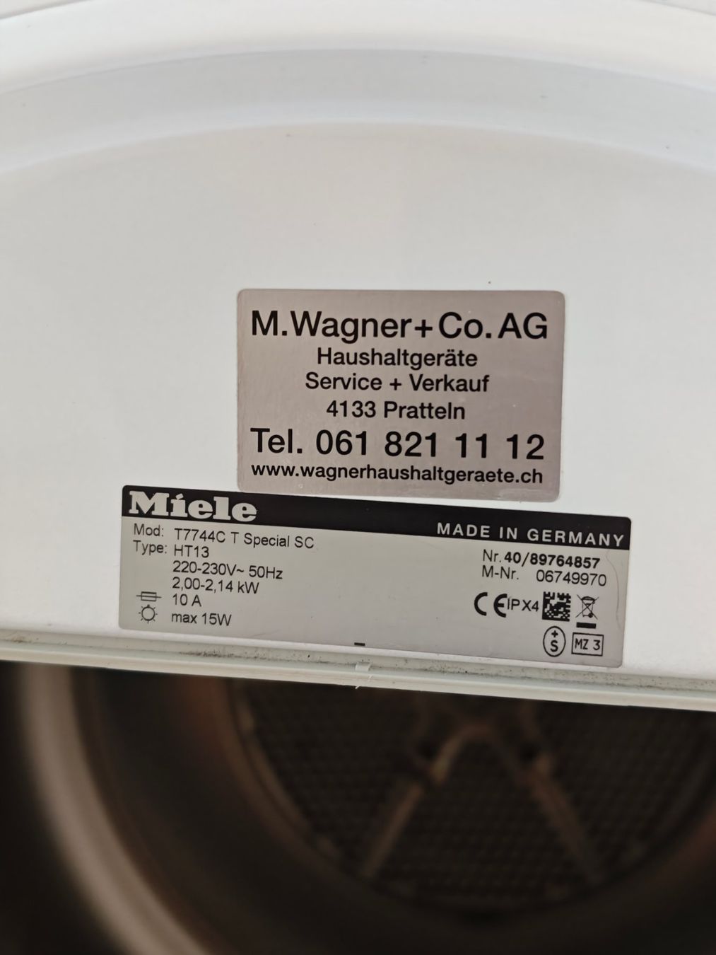 Miele Asciugatrici: Miele Trockner T7744C T Special SC – Usato da Basel venduto da Tondrax 2