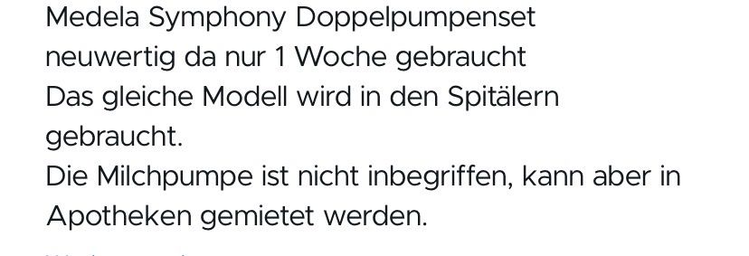 Medela Stillzubehör: Medela Symphony Doppelpumpenset – Gebraucht aus Sargans von Stefanie-91 1