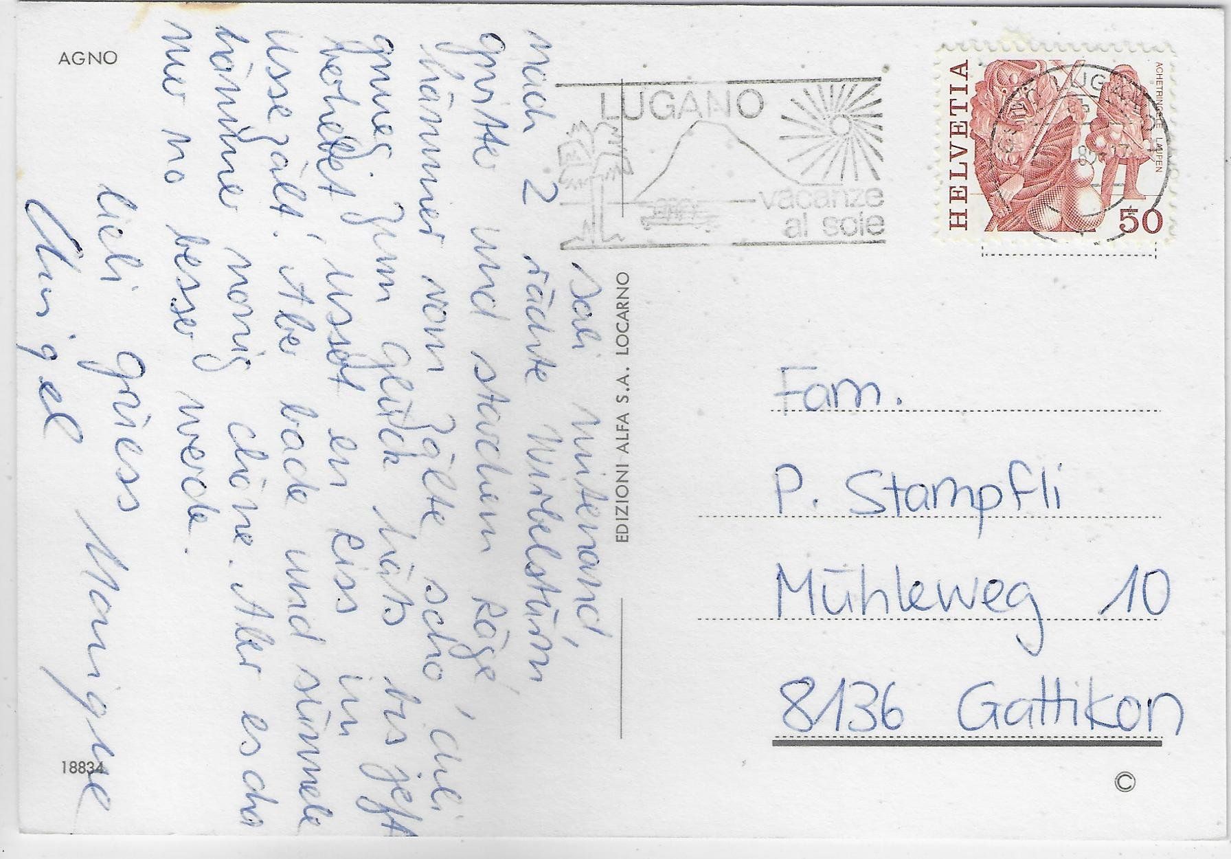Cartoline postali: Flugaufnahme Agno TI – Usato da Ettingen venduto da Kartenplanet 1