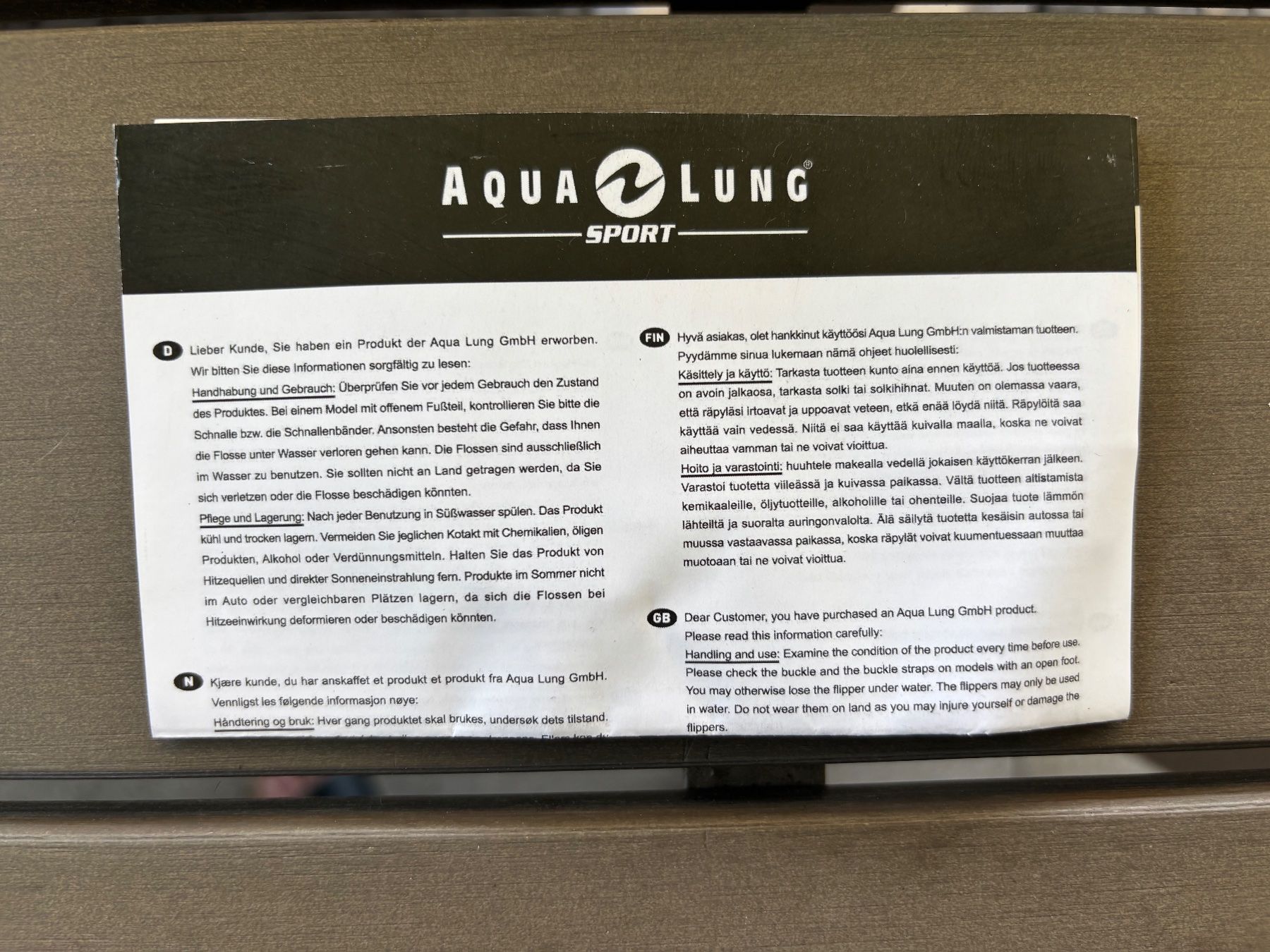 Pinne, Maschere & Boccagli: AQUA LUNG Flossen Dolphin, Gr. 42-43 – Nuovo e nell'imballaggio originale da Ebnat-Kappel venduto da Molton 5
