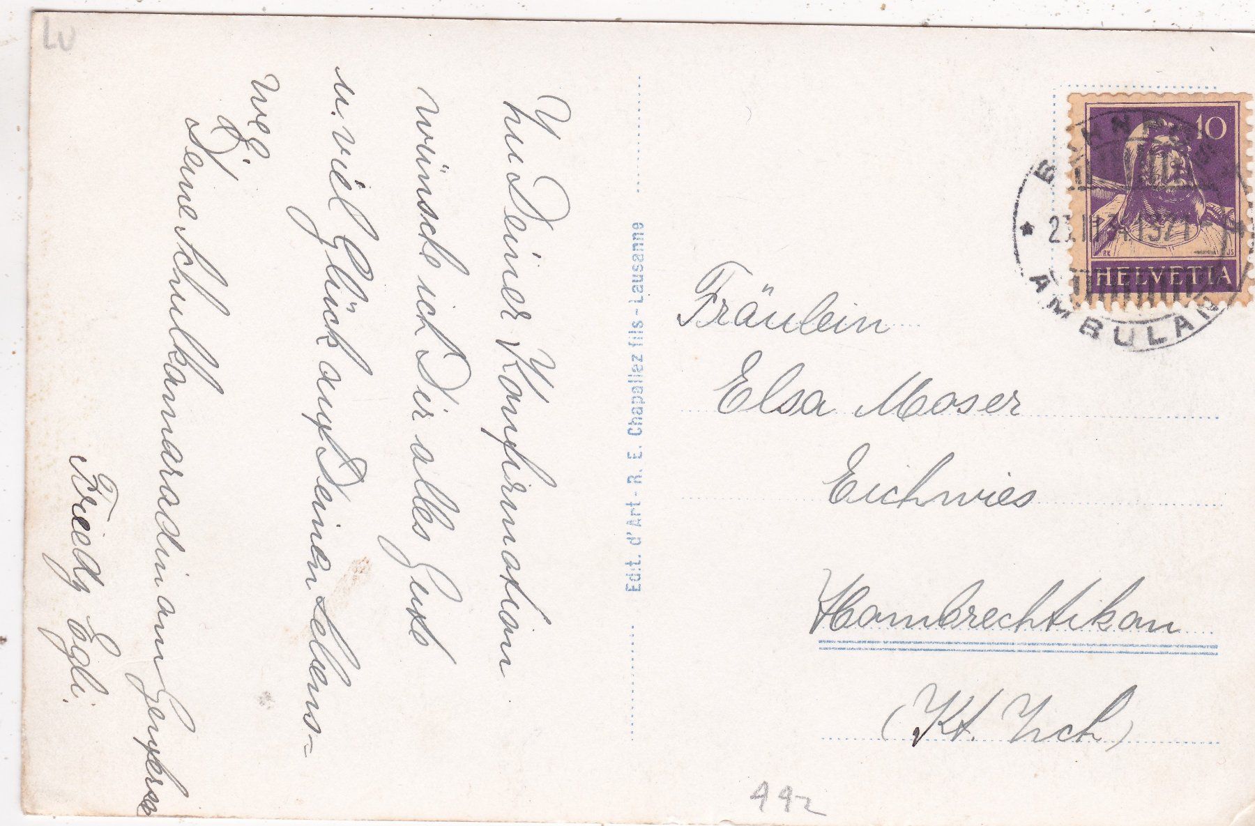 Cartoline postali: Lavaux Cully Epesses 1934 – Usato da Herisau venduto da Lisegrat2008 1