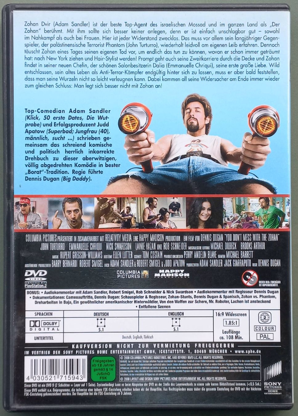 Tutti i DVDs: DVD D/E - Leg Dich nicht mit Zohan an - Adam Sandler – Usato da Niederuzwil venduto da lubimaja 2