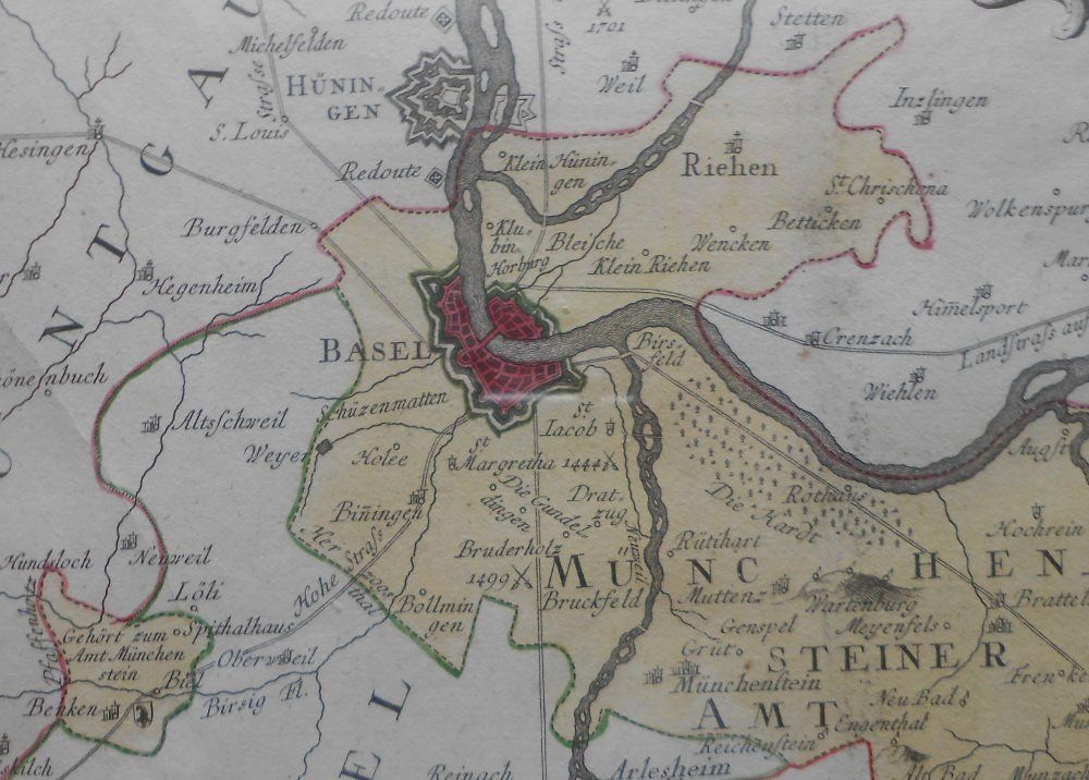 Cartine & Atlanti: Basel. Kupferstichkarte von 1767. – Usato da Basel venduto da Domba 2