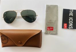NEU: Original Ray-Ban Aviator Arista Gold/Green