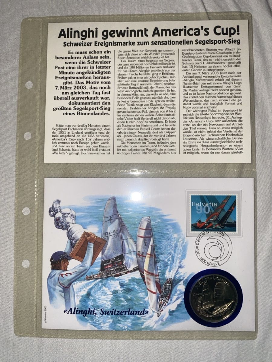 Tutti le monete: Numisbrief Alinghi America's Cup 2003 – Usato da Dornach venduto da kil_rc55