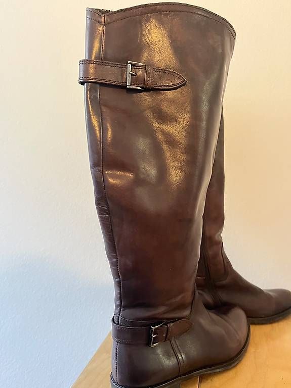 Scarpe da donna: Rotbraune Lederstiefel – Usato da Bern venduto da nal_5x9x 1
