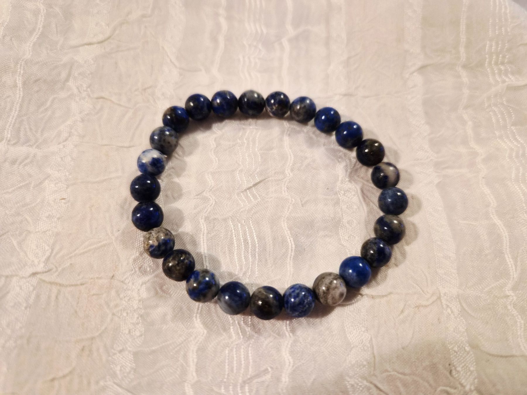 Bracciali & Braccialetti: Lapis Lazuli Edelstein Armband Elastisch – Nuovo e nell'imballaggio originale da Dietikon venduto da Eleda