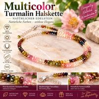 Multicolor Turmalin Halskette facettiert | 925 Silber | NEU