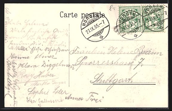 Cartoline postali: AK Horgen, Evang. Töchterinstitut, 1905 – Usato da Berlin venduto da bartko-reher 1