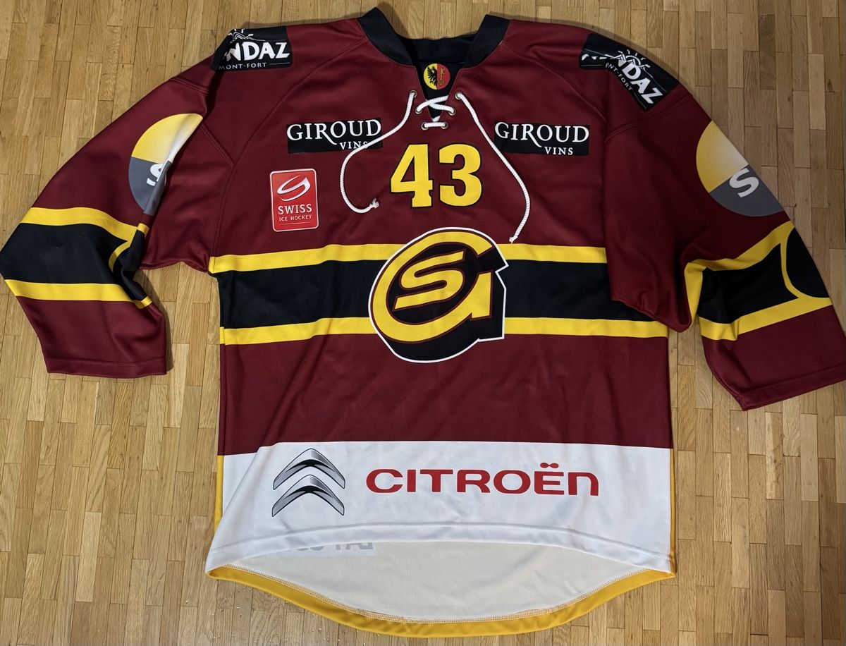 Maillot Hockey SC Berne Suisse – Yvette – Taille Homme S – Jaune – Occasion