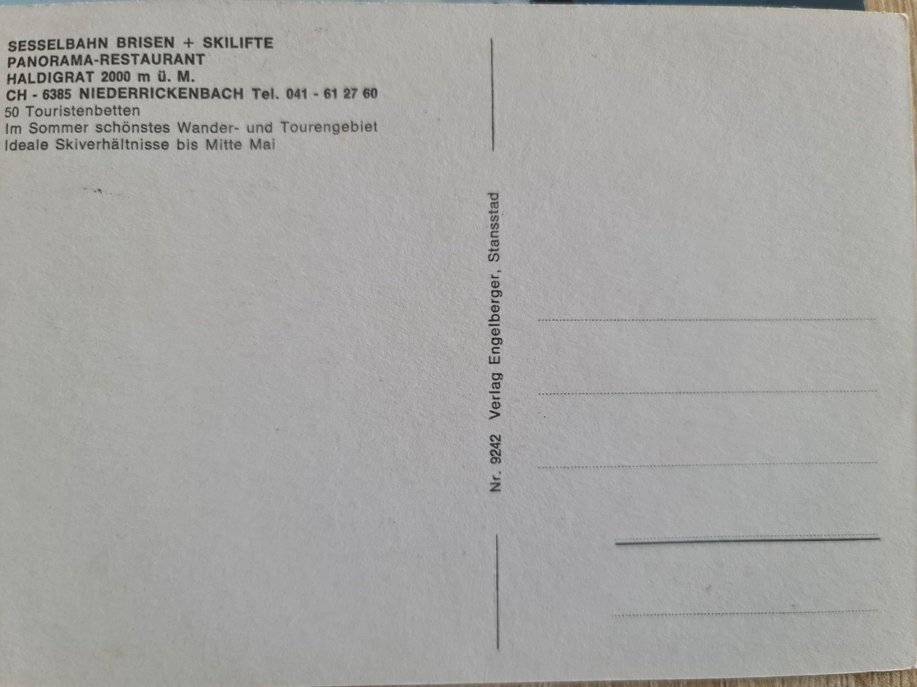 Cartoline postali: Ansichtskarte Sesselbahn Brisen – Nuovo (secondo la descrizione) da Dintikon venduto da Vexi 1
