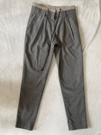 Pantalon Gunex gris en laine vierge, taille 38, élégant