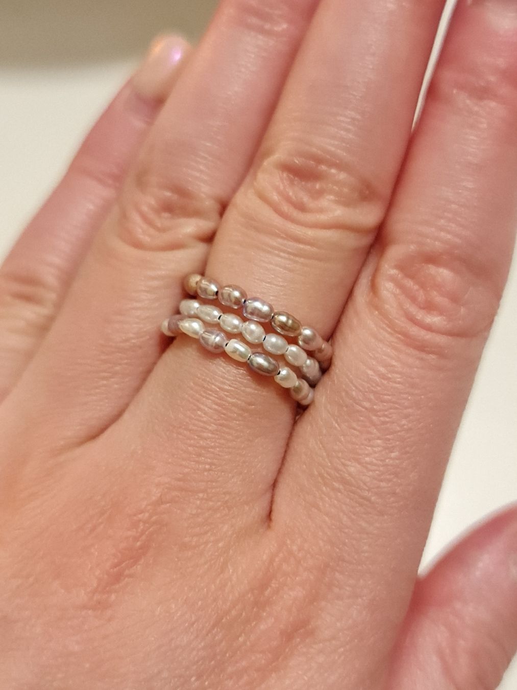 Ringe: Handgefertigte Perlen Ring (Reisform) Süsswasserperlen – Neu und originalverpackt aus Kriens von Jul_8D 5