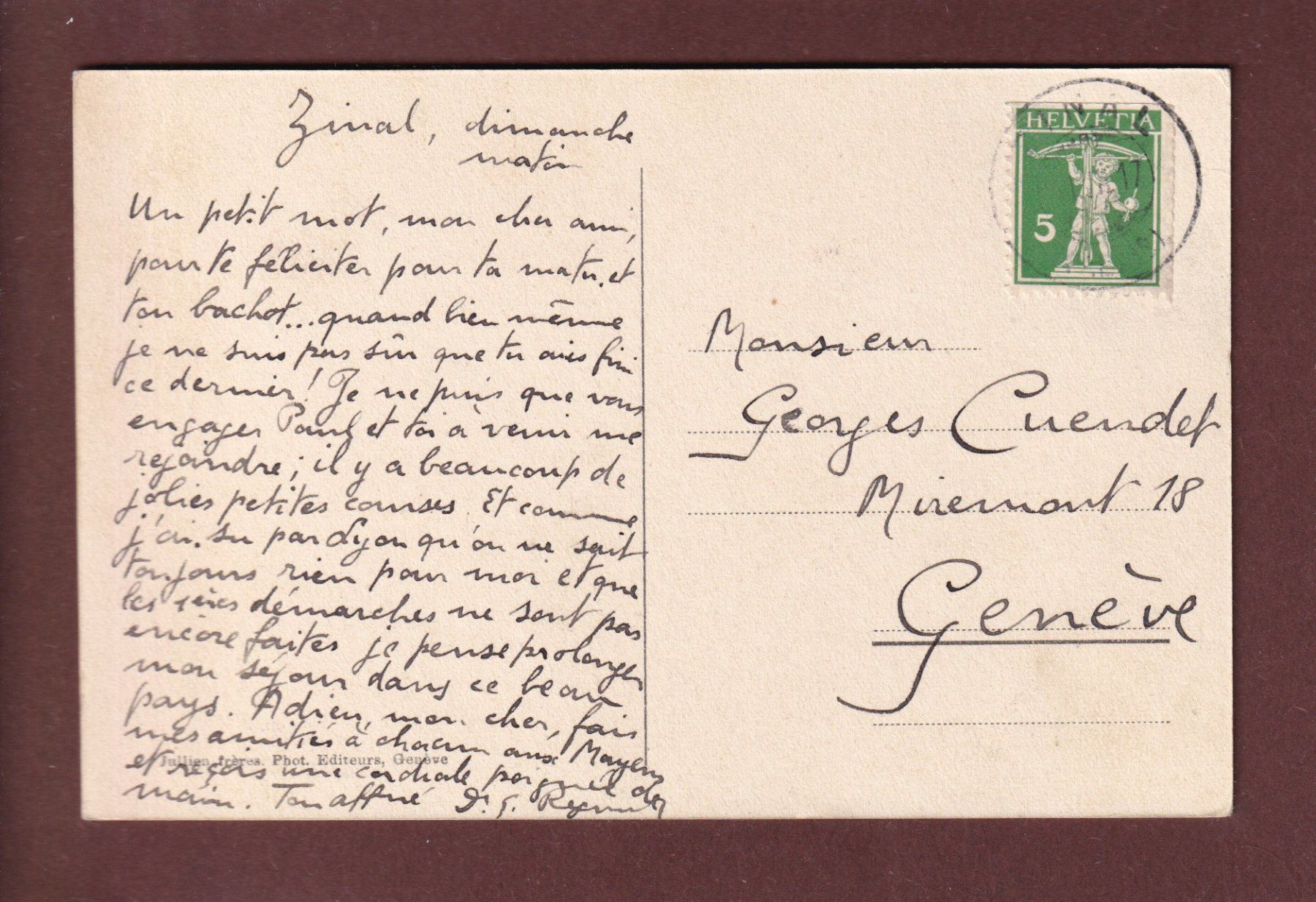 Cartoline postali: Sommet du ROTHORN - Cervin – Usato da Pully venduto da nicecards 1