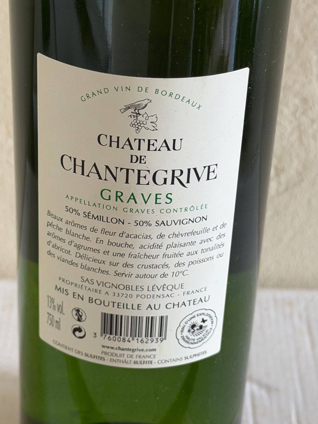 Vino: BORDEAUX BLANC Château de Chantegrive 2016 Graves – Usato da Roche VD venduto da avediscipule 3