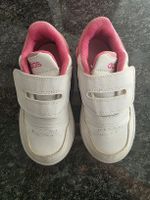Adidas Kinder Turnschuhe Gr. 26 Weiss Rosa Klettverschluss 
