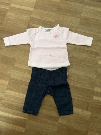 Sanetta Set Pullover Hose rosa blau Grösse 56 neuwertig