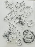 Neues Set  Motivstempel Herbst, Pilz, Kastanien, Blätter