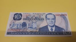 Costa Rica 10 Colones Geldschein von 1977, Top 