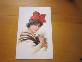 No 4 Postkarte DAME 1921 Hitzkirch