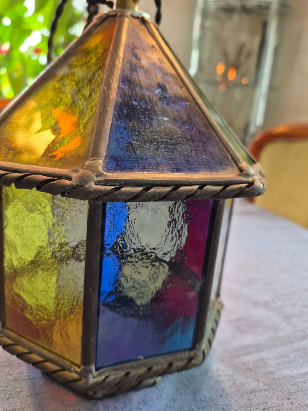 Lampen: Lanterne ancienne en verre coloré – Gebraucht aus charmoille von mir_my9f 6
