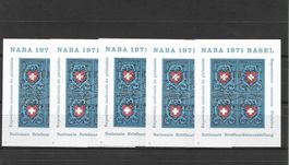 W45 Gedenkblock NABA Basel 5 Stück ET Bern 11.3.1971