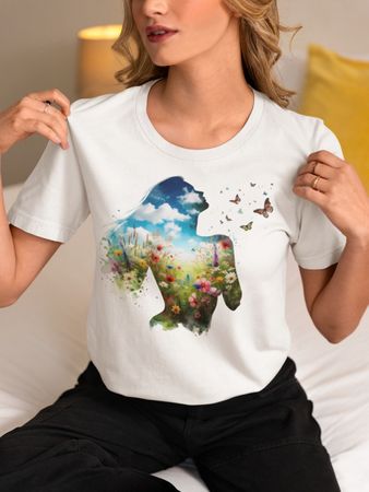 Damen S Baumwolle T-shirt NEU