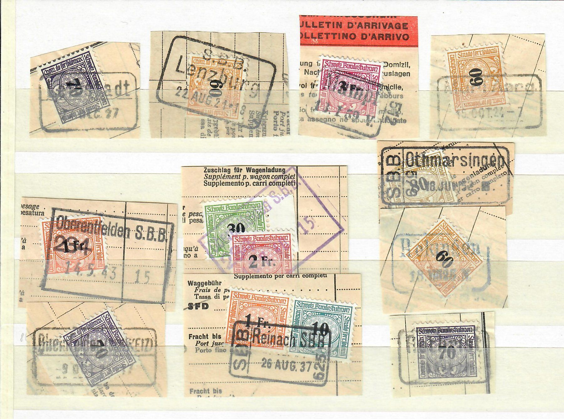 Tutti i francobolli: 1918: Eisenbahnmarken 42Stk. Brief abschnitte Vollstempel. – Nuovo (secondo la descrizione) da Endingen venduto da briefmarkenmeier57 4