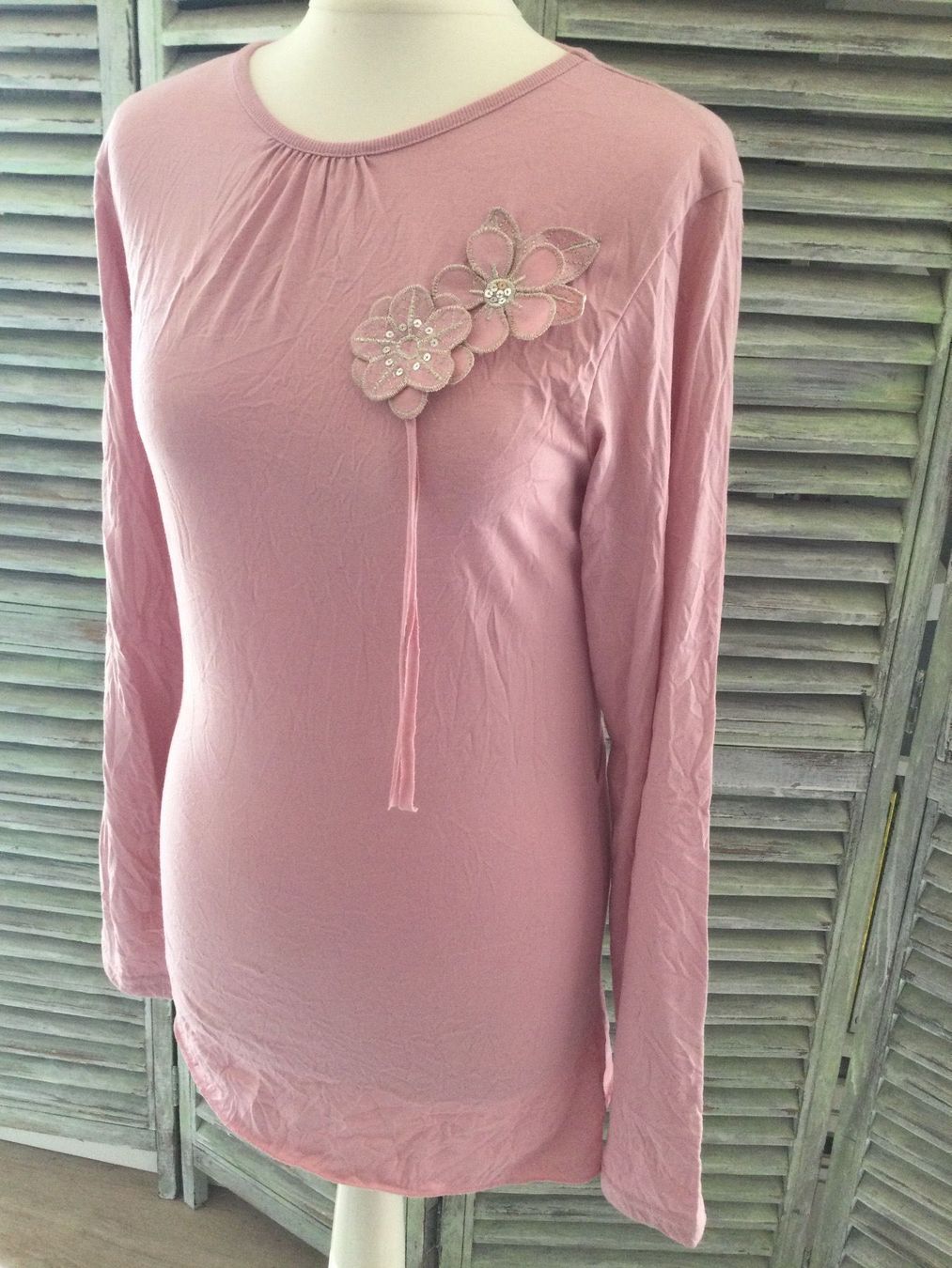 Top: Sweat rose fleurs & sequins INSIDE – Nuovo (secondo la descrizione) da Agiez venduto da chouchanelle 4